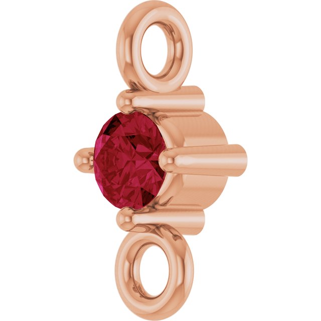 Natural Ruby Link, 3 mm x 6.4 mm