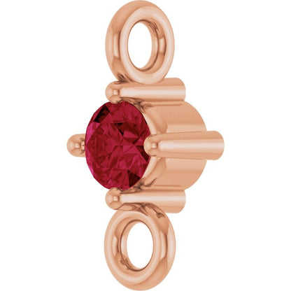 Natural Ruby Link, 3 mm x 6.4 mm