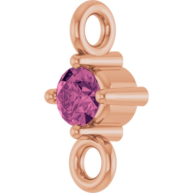 Natural Pink Tourmaline Link, 3 mm x 6.4 mm