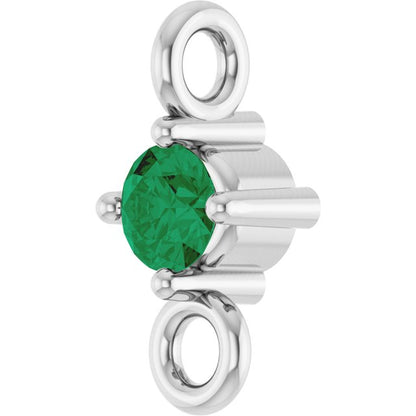 Natural Emerald Link, 3 mm x 6.4 mm