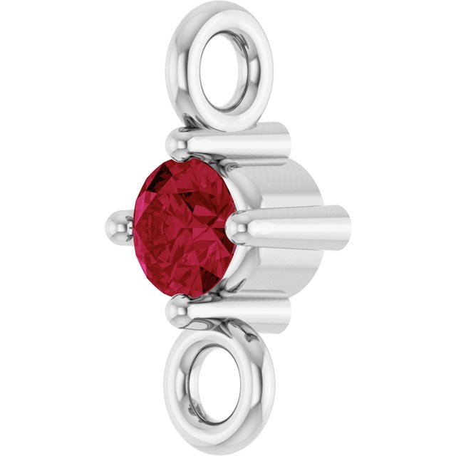 Natural Ruby Link, 3 mm x 6.4 mm