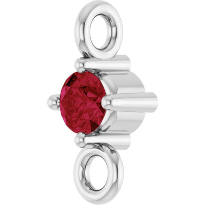 Natural Ruby Link, 3 mm x 6.4 mm