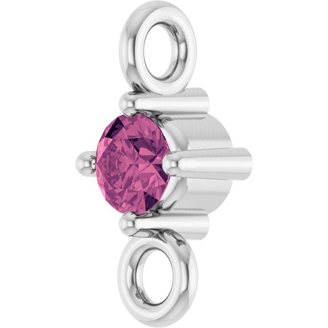 Natural Pink Tourmaline Link, 3 mm x 6.4 mm