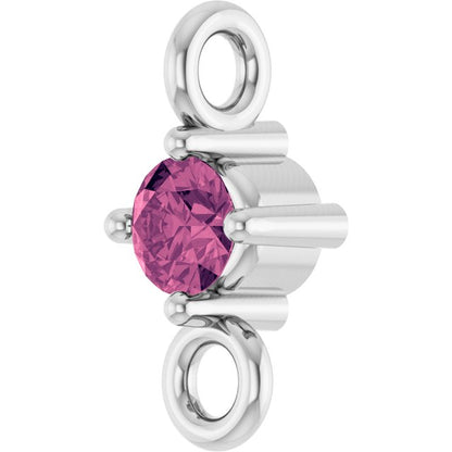 Natural Pink Tourmaline Link, 3 mm x 6.4 mm
