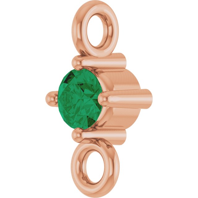 Natural Emerald Link, 3 mm x 6.4 mm