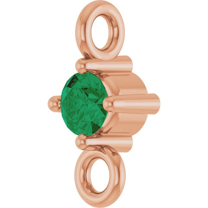 Natural Emerald Link, 3 mm x 6.4 mm