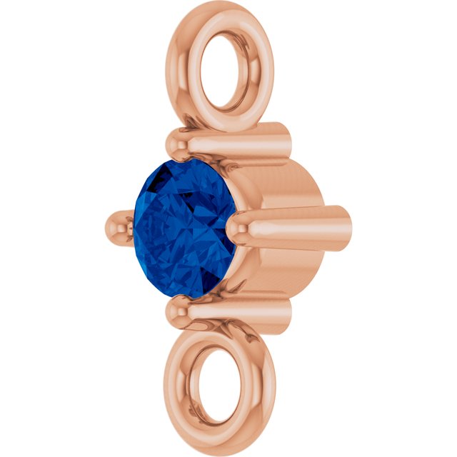Natural Blue Sapphire Link, 3 mm x 6.4 mm