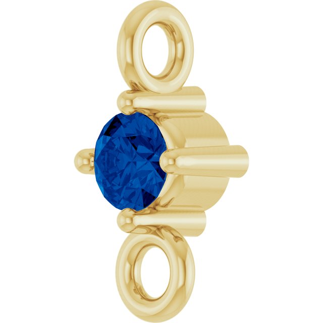 Natural Blue Sapphire Link, 3 mm x 6.4 mm