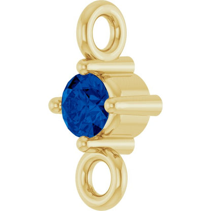 Natural Blue Sapphire Link, 3 mm x 6.4 mm