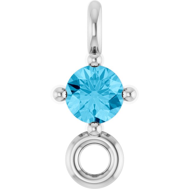 Natural Aquamarine Link, 3 mm x 6.4 mm