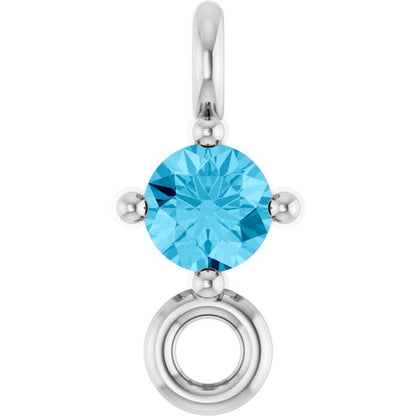 Natural Aquamarine Link, 3 mm x 6.4 mm