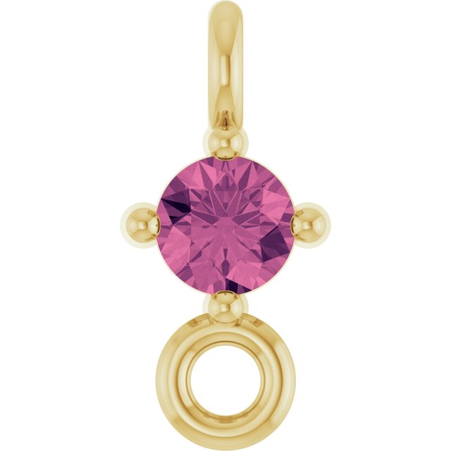 Natural Pink Tourmaline Link, 3 mm x 6.4 mm