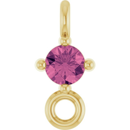 Natural Pink Tourmaline Link, 3 mm x 6.4 mm
