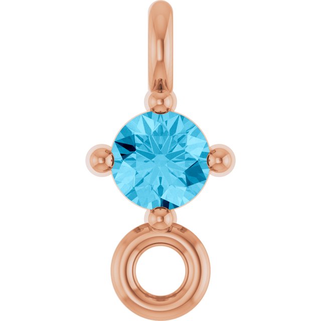 Natural Aquamarine Link, 3 mm x 6.4 mm