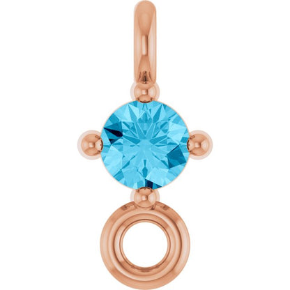 Natural Aquamarine Link, 3 mm x 6.4 mm