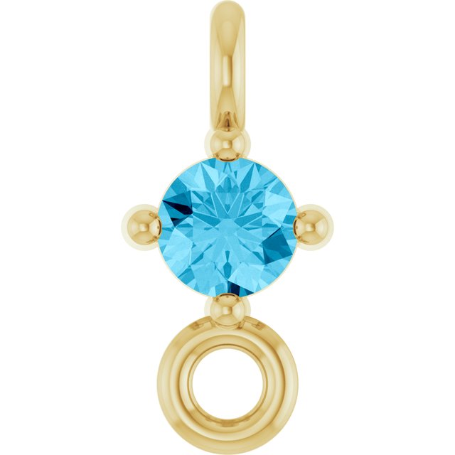 Natural Aquamarine Link, 3 mm x 6.4 mm