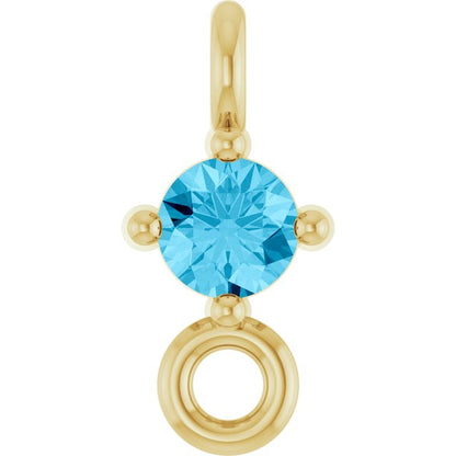 Natural Aquamarine Link, 3 mm x 6.4 mm