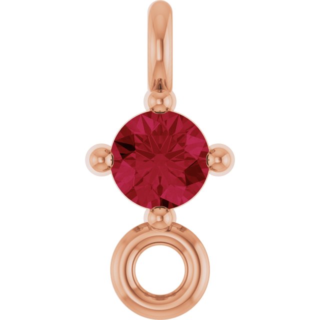 Natural Ruby Link, 3 mm x 6.4 mm