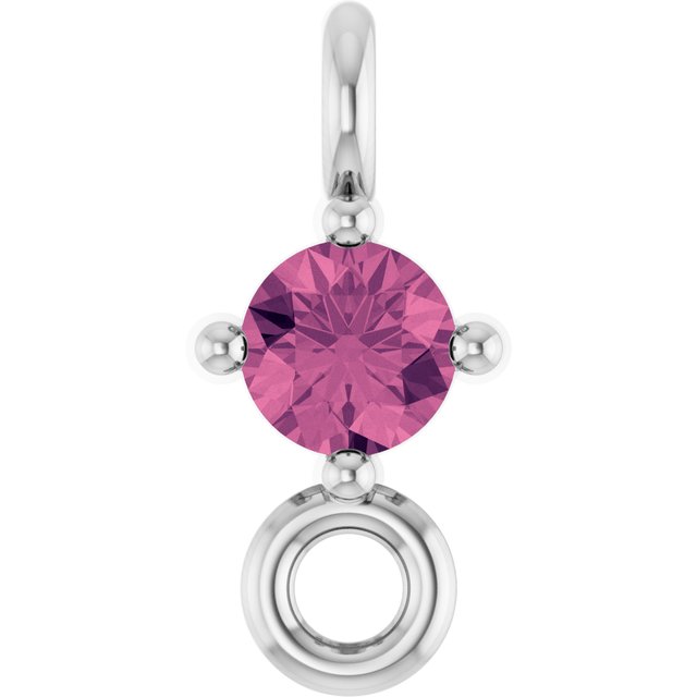 Natural Pink Tourmaline Link, 3 mm x 6.4 mm