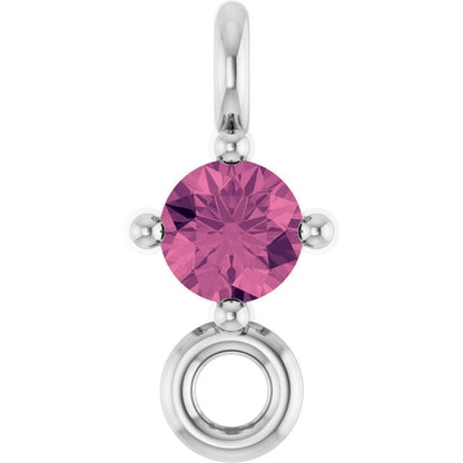 Natural Pink Tourmaline Link, 3 mm x 6.4 mm