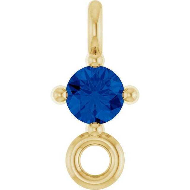 Natural Blue Sapphire Link, 3 mm x 6.4 mm