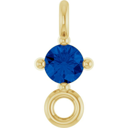 Natural Blue Sapphire Link, 3 mm x 6.4 mm