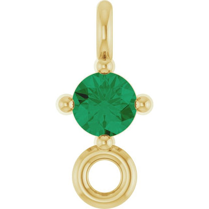 Natural Emerald Link, 3 mm x 6.4 mm
