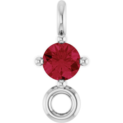 Natural Ruby Link, 3 mm x 6.4 mm