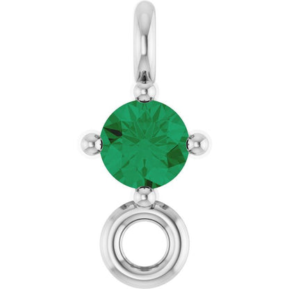 Natural Emerald Link, 3 mm x 6.4 mm
