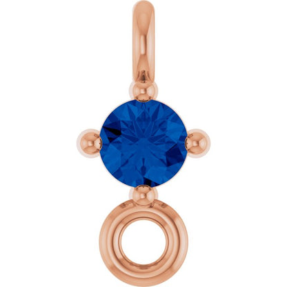 Natural Blue Sapphire Link, 3 mm x 6.4 mm