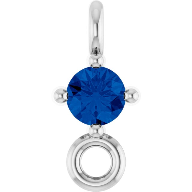 Natural Blue Sapphire Link, 3 mm x 6.4 mm