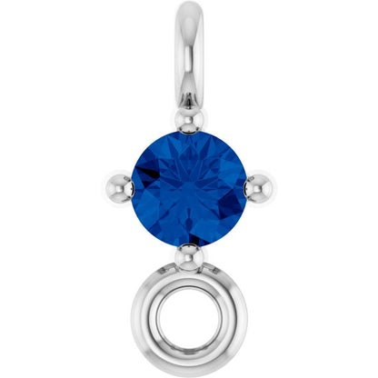 Natural Blue Sapphire Link, 3 mm x 6.4 mm