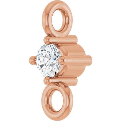 .02 CT Natural Diamond Link, 2.5 mm x 6 mm