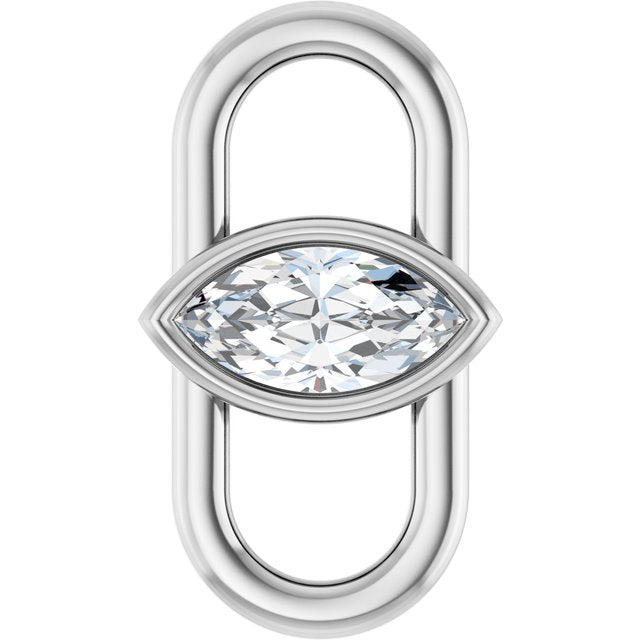1/4 CT Natural Diamond Link, 7.6 mm x 13.2 mm