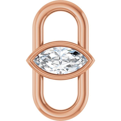 1/4 CT Lab-Grown Diamond Link, 7.6 mm x 13.2 mm