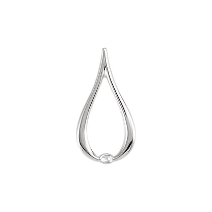 14K White Gold 22x12 mm Freeform Pendant