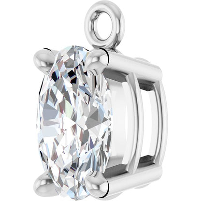 3/8 CT Natural Diamond 4-Prong Dangle, 4.1 mm x 7.8 mm