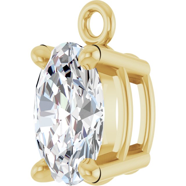 3/8 CT Natural Diamond 4-Prong Dangle, 4.1 mm x 7.8 mm