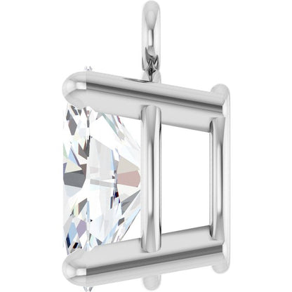 3/8 CT Natural Diamond 4-Prong Dangle, 4.1 mm x 7.8 mm