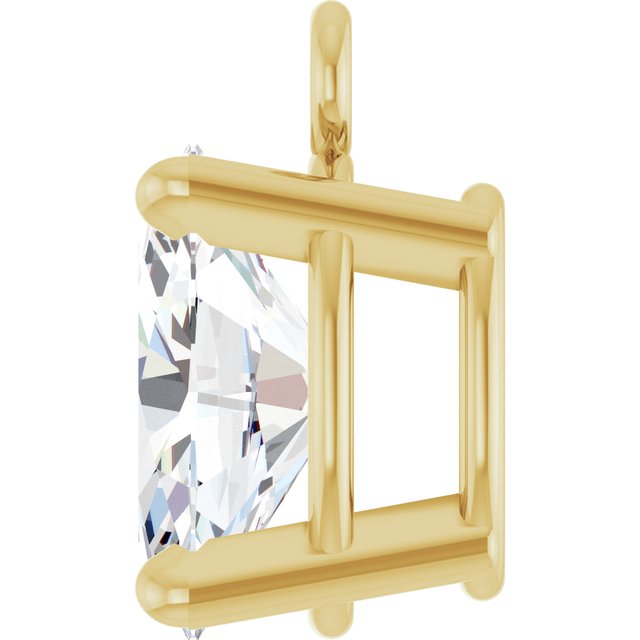 3/8 CT Natural Diamond 4-Prong Dangle, 4.1 mm x 7.8 mm