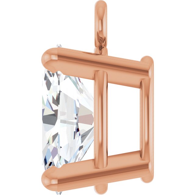 3/8 CT Natural Diamond 4-Prong Dangle, 4.1 mm x 7.8 mm