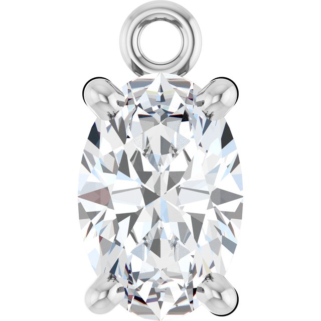 3/8 CT Natural Diamond 4-Prong Dangle, 4.1 mm x 7.8 mm