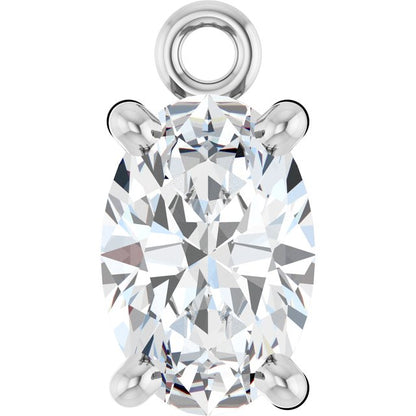 3/8 CT Natural Diamond 4-Prong Dangle, 4.1 mm x 7.8 mm