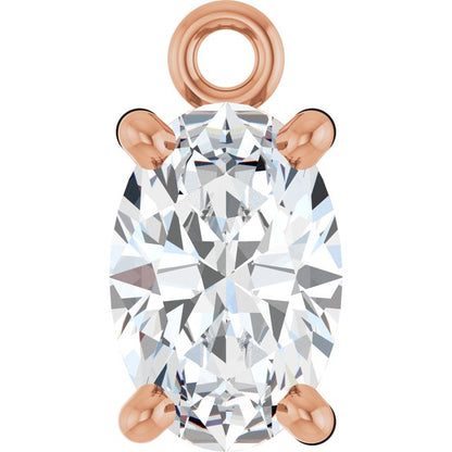 3/8 CT Natural Diamond 4-Prong Dangle, 4.1 mm x 7.8 mm