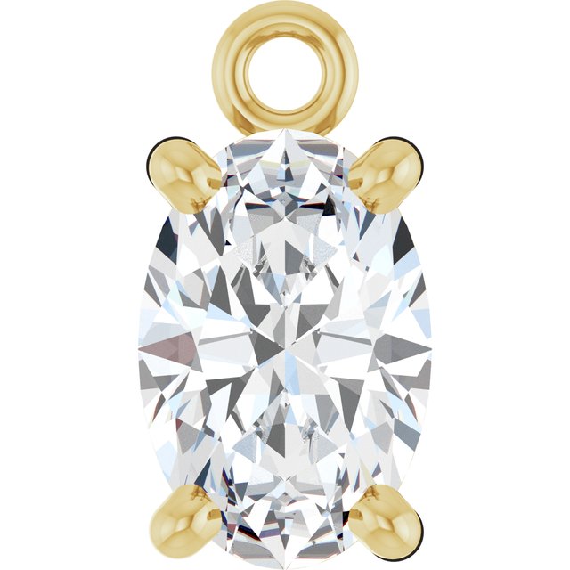 3/8 CT Lab-Grown Diamond 4-Prong Dangle, 4.1 mm x 7.8 mm