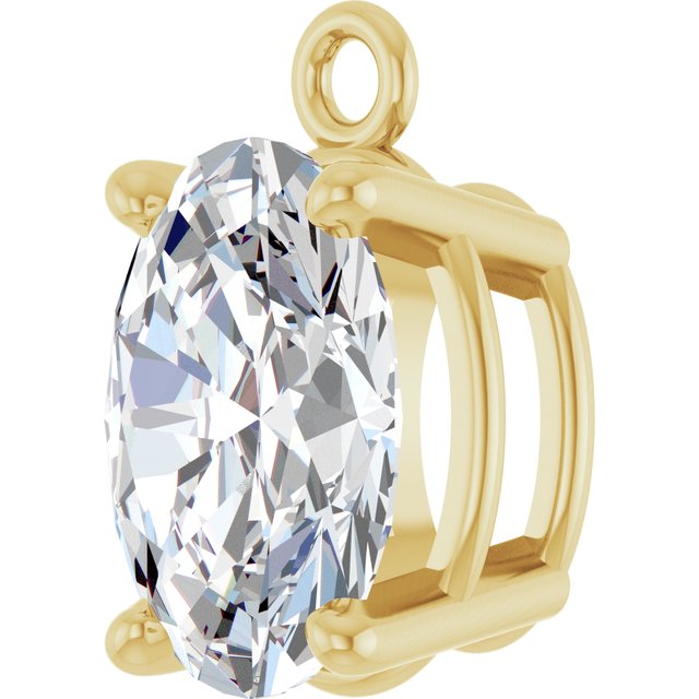 3/4 CT Natural Diamond 4-Prong Dangle