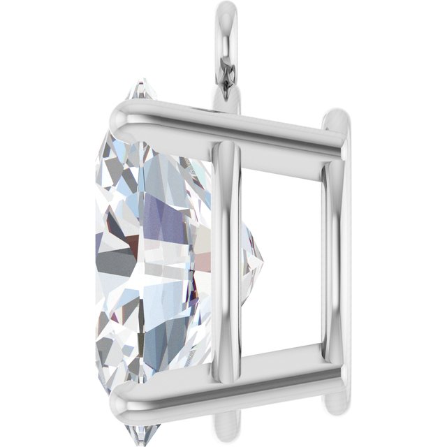 1 CT Natural Diamond 4-Prong Dangle, 5.6 mm x 9.5 mm