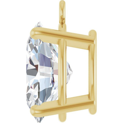 1 CT Lab-Grown Diamond 4-Prong Dangle, 5.6 mm x 9.5 mm