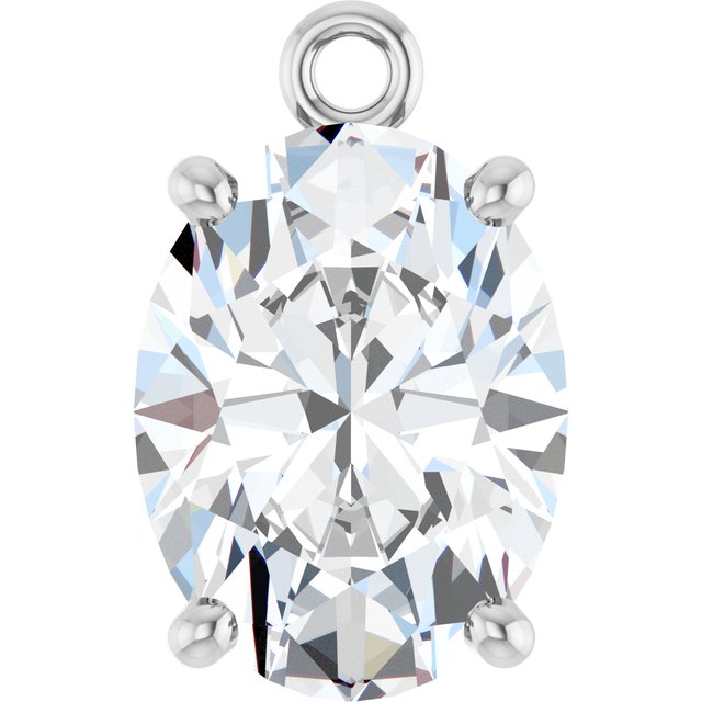 1 CT Natural Diamond 4-Prong Dangle, 5.6 mm x 9.5 mm