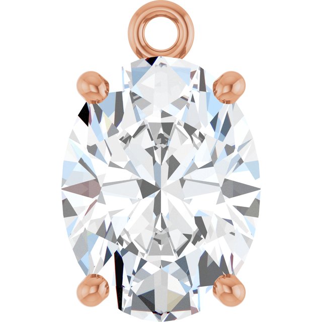 1 CT Lab-Grown Diamond 4-Prong Dangle, 5.6 mm x 9.5 mm